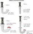 1-1/4" Stainless Steel Sink Drain Tailpiece with Nut and Washer for 1 NPS Bar Sink Drain (1-1/4" Tailpiece)