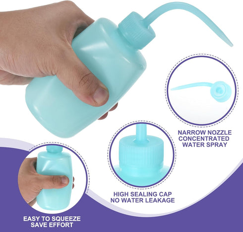 PATIKIL 18 Pcs 8oz Lab Squeeze Bottles - 250ml Plastic Safety Wash Bottles for Cleaning and Tattoo Supplies (Blue)