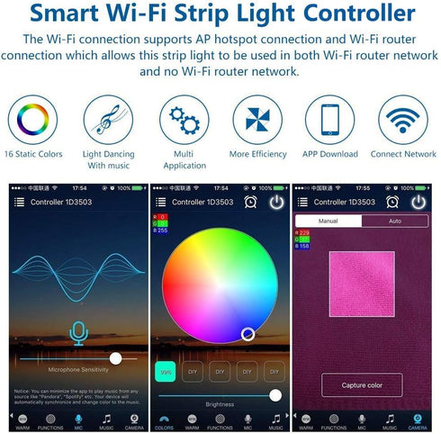 4-Pin 3535 5050 2835 iNextStation Smart RGB WiFi LED Controller Output Compatible with Alexa/Google Home