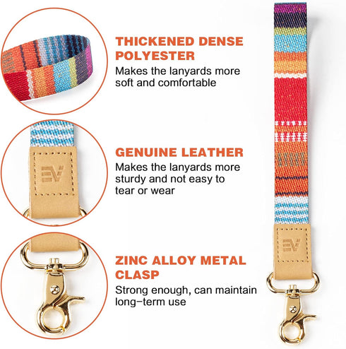 EcoVision Keychain Lanyard for Keys, Wristlet Key Chain for Women with 2 Keyrings, Key Holder Lanyards