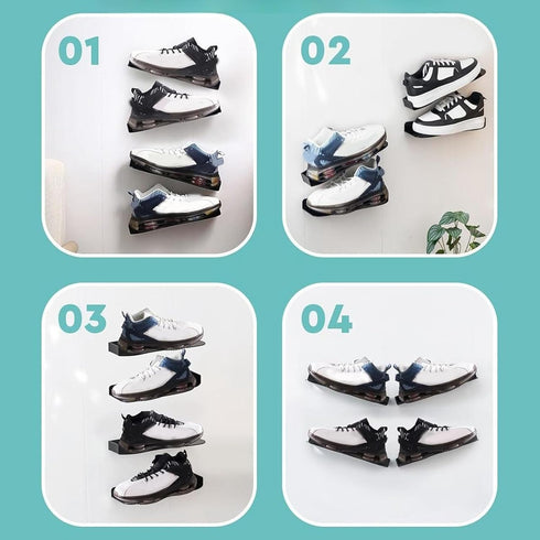 Yosoo Health Gear Floating Shoe Display Shelf Floating Shoe Wall Mounted Rack Shelf Maximize Wall Space Utilization