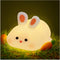 Squishy Bunny Night Light for Kids, Cute Big Face Rabbit Silicone Lamp