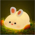 Squishy Bunny Night Light for Kids, Cute Big Face Rabbit Silicone Lamp