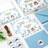 50 Pack Whaline Western Cowboy Baby Shower Thank You Card Boxed Blue Cow Print Baby Clothes Greeting Cards