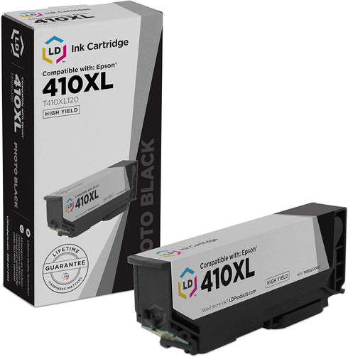 LD Remanufactured Ink Cartridge Replacement for Epson 410XL T410XL120 High Yield (Photo Black) Compatible Printers
