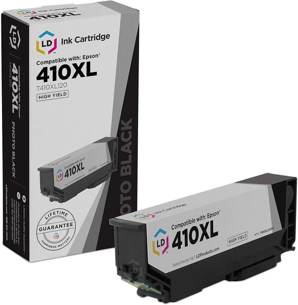 LD Remanufactured Ink Cartridge Replacement for Epson 410XL T410XL120 High Yield (Photo Black) Compatible Printers