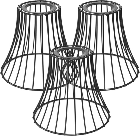 Toyosport 3 Pcs Metal Lamp Shade, 6 in Iron Pendant Light Shade, Black