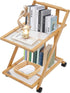 jyjoETPOF 2-Tier Bamboo Rolling Cart,Multipurpose Heavy Duty Cart,Multipurpose Storage Rack,Utility Cart,High Capacity