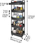 Calmootey 5-Tier Rolling Utility Cart with Drawer, Multifunctional Storage Organizer for Kitchen, Bathroom, Office,