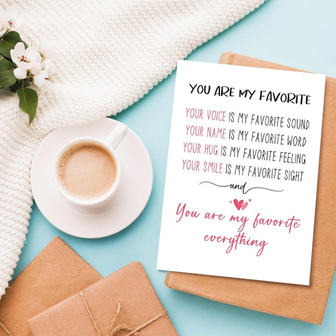 Naixiwen Romantic Valentine's Day Card for Him Her, Poem Anniversary Card for Couple, Sweet Birthday Cards for Husband