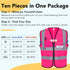 XPCARE 2-Pack Hi Vis Reflective Safety Vest with Pockets,High Reflective Strips Zipper Work Vest for Men and Women,Pink