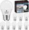 8 Pack hansang A15 LED E26 Small Light Bulb, Daylight 5000K, 60W Equivalent, 600 Lumen, Non-Dimmable