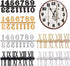 Clock Numerals Kit, DIY Digital Clock Numbers, Arabic and Roman Number Replacement Parts, Black Silver Gold (6 Pieces)