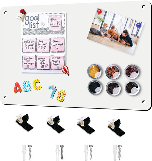 Magnetic Board 17.5" x 11.4" for Displaying Notes, Photos, and Magnetic Letters on Walls and Cabinets