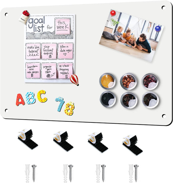 Magnetic Board 17.5" x 11.4" for Displaying Notes, Photos, and Magnetic Letters on Walls and Cabinets