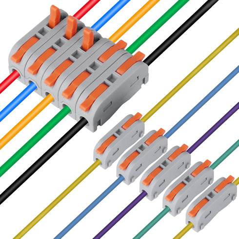 90 pcs XHF Conductor Compact Connectors, Lever Connectors Nuts, Electrical Wire Terminals for Inline Splices 28-12 AWG