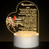 Coume Memorial Gift Night Light Clear Crystal Acrylic Heart Sympathy Gifts Sign