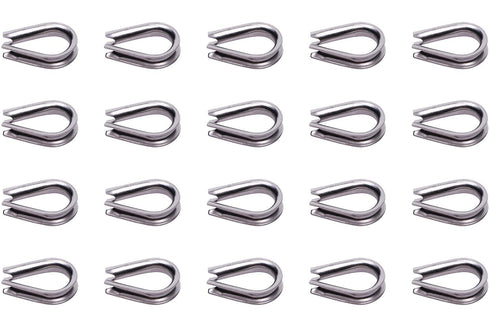 Penta Angel M6 304 Stainless Steel 7/32" - 1/4" Diameter Wire Rope Cable Thimbles, 20PCS (M6)