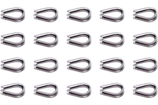 Penta Angel M6 304 Stainless Steel 7/32" - 1/4" Diameter Wire Rope Cable Thimbles, 20PCS (M6)