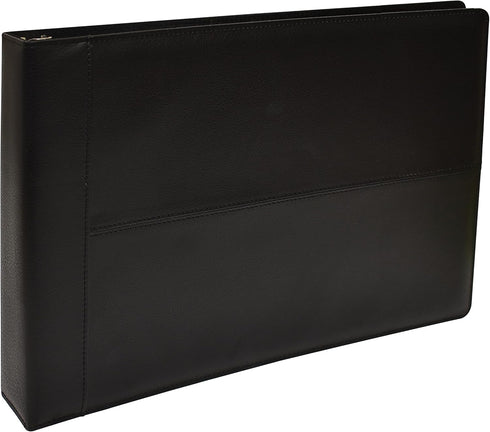 GOLD SEAL 7 Ring Executive Check Binder, Black Textured Premium Leatherette Cover, 600 Check Capacity for 9 x 13"
