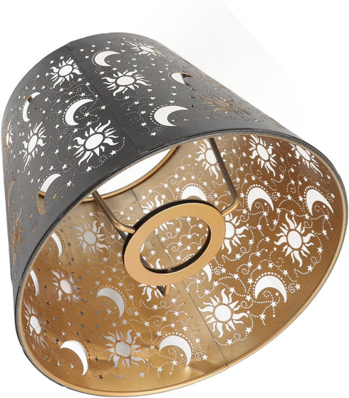 SUNFECILI Shade,E27 E26 Small Lamp Shade,Metal Lampshade,Shadow Metal Lamp Clip On Lamp Shade Table Hollow Out Iron