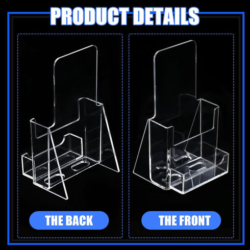 Wenqik Acrylic Brochure Holder - 4.1 Inch Clear Business Card Organizer Stand for Menu, Flyer, Magazine, Office (10 Pcs)