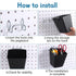 Namalu 12 Pack Peg Board Storage Bins with Labels and Hooks, Square Box Shape Organizer for Craft Room
