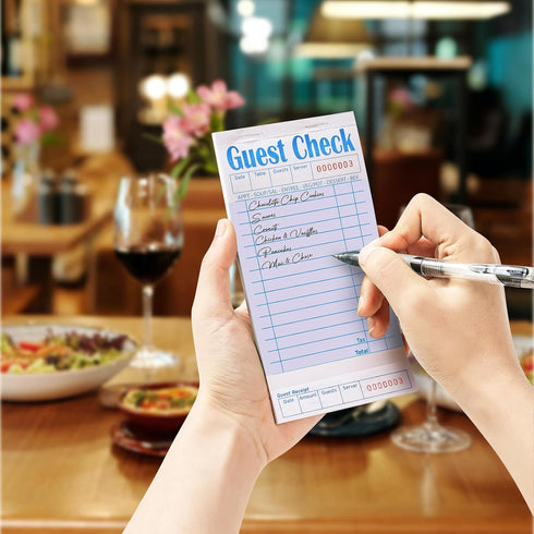 20 Pack of Purple Guest Check Books for Servers - Essential Note Pads for Restaurants