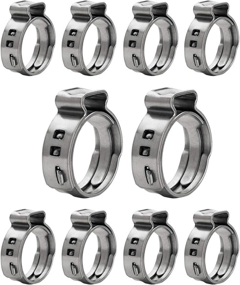 PUDS0058-10 Oetiker Style Pinch PEX Cinch Clamps, 5/8 Inch, Stainless Steel Material