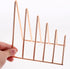 FOMIYES Rose Gold Iron Bookends Desk Organizer Triangular File and Book Stand Decorative Desktop Storage Rack