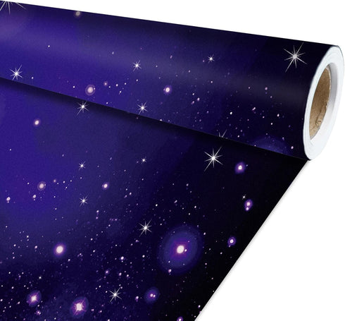Qyeahkj Outer Space Bulletin Board Paper Roll - Galaxy Background Paper for Art Craft Classroom Supplies (17.7in x 20ft)