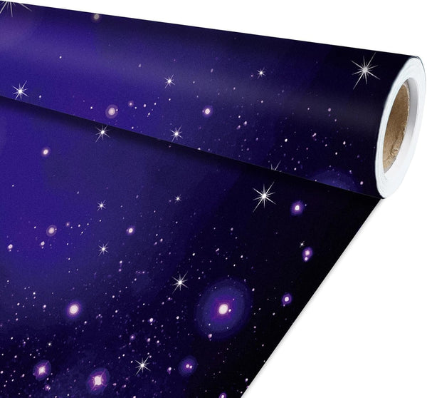 Qyeahkj Outer Space Bulletin Board Paper Roll - Galaxy Background Paper for Art Craft Classroom Supplies (17.7in x 20ft)