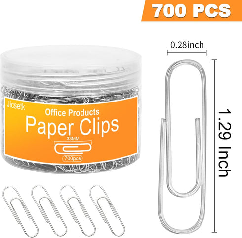 Medium Paper Clips,Paper Clip Medium Size,700 Pcs Clips Office Supplies for Paperwork Ideal for Home, School and Teacher Supplies. by Jicsetk