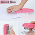 Office Stationery Set - 4 Piece Desk Accessory Kit with Stapler, Tape Dispenser, Pens, Scissors (Pink)