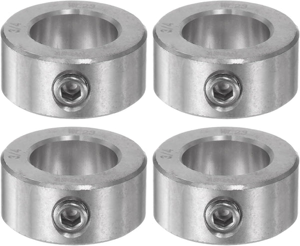 4pcs Shaft Collar 3/4" Bore 304 Stainless Steel Set Screw for Wheel Barrow Axle and Machine Tools