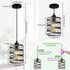Black Pendant Lights for Kitchen Island, Industrial Farmhouse Pendant Light Fixtures with Seeded Glass Shade