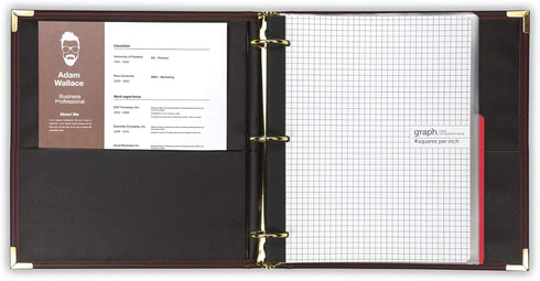 Samsill Classic Collection Executive Presentation 3 Ring Binder/Portfolio, 1.5 Inch Binder, Brass Round Ring (Holds 325