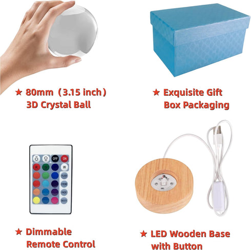 Conalisk 3D 16 Dimmable Mushroom Crystal Ball Lamp, Lifelike LED Mushroom Night Light, Colors Changing Light, Remote