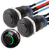 APIELE 12mm Momentary Push Button Switch, Pre-Wired 150mm High Round Head (Black Aluminum, Green)