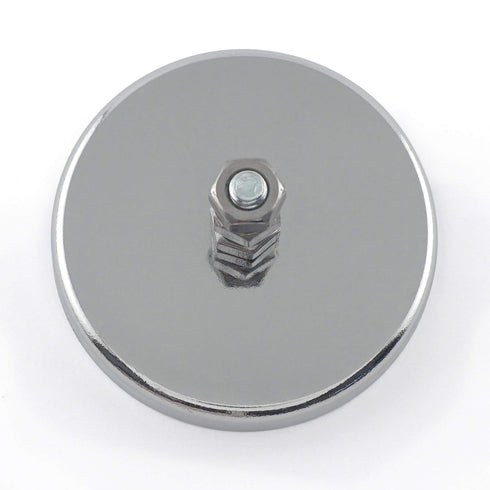 Master Magnetics Round Base Magnet with Bolt, 2.65" Diameter, 1.275" Height, 65 Pound Pull, Pack of 2