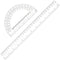Protractor and Ruler Set, 2 Packs, 12 Inch Clear Ruler for School, Angle Finder, Office Supplies