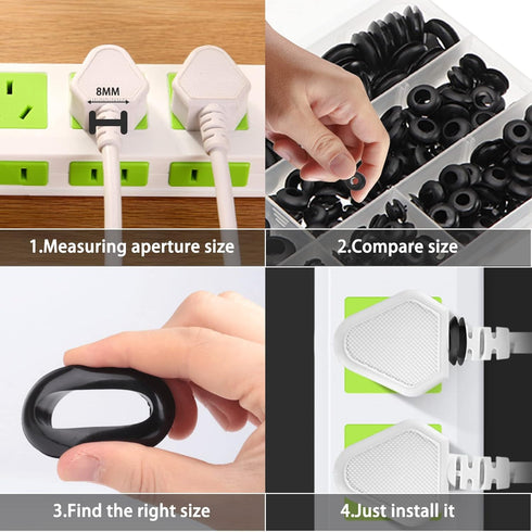 260 Pcs Rubber Grommet Kit Set of 7 Sizes, Firewall Hole Plug Ring for Plumbing, Automotive Repair