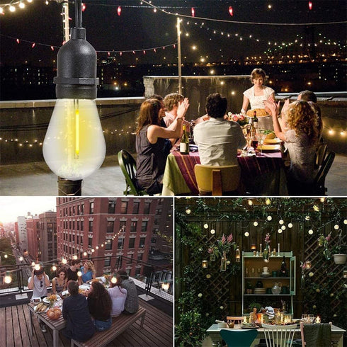Jslinter 30-Pack LED String Light Bulbs Replacement, 1W E26 Vintage Bulbs, 2200K Warm White, Indoor/Outdoor