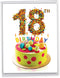 The Best Card Company Jumbo 18th Happy Birthday Card (8.5 x 11 Inch) - Notecard with Envelope for 18 Years