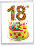The Best Card Company Jumbo 18th Happy Birthday Card (8.5 x 11 Inch) - Notecard with Envelope for 18 Years