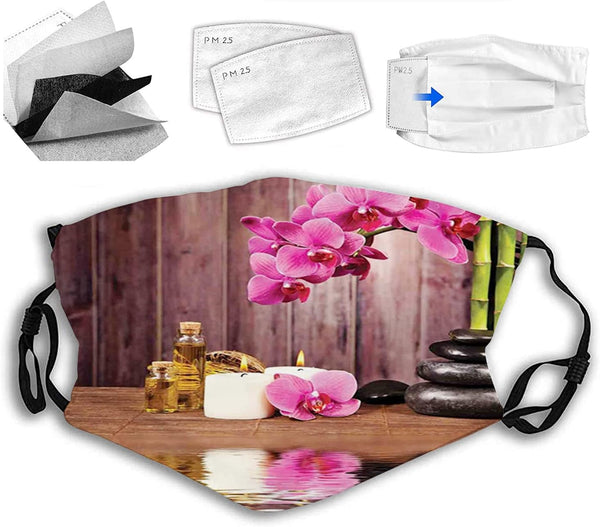 VeJerKK Face mask Reusable with Filter,Washable Adjustable Breathable Fabric Mask with Filter Pocket