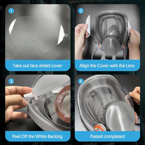 60 Pack 6885, 6000, 6700, 6800, 6900 QZQ Peel Off Lens Cover Compatible with Respirator Masks Series, Protective Cover