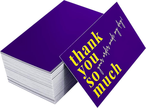 RXBC2011 2x3.5 Inches Pack 100 Your order made my day Cards Thank you card of Purple