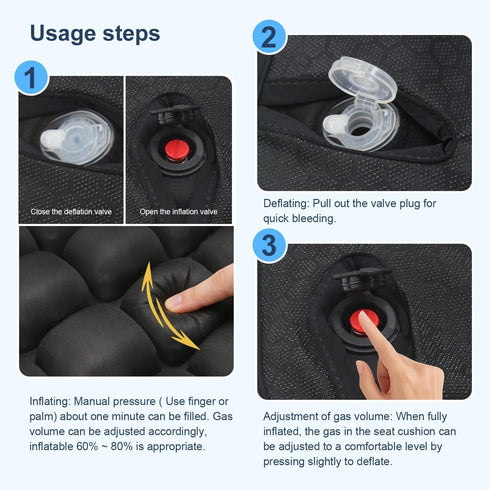 Yu&Yang 3d (1pcs) Inflatable Airplane Seat Cushion For Long Flights, Portable Travel Seat Cushion With Ergonomic