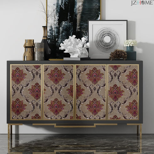 Y9839 Damask Peel and Stick Wallpaper, 17.7" x 9.8ft, Removable Contact Paper for Furniture, Shelf Liner